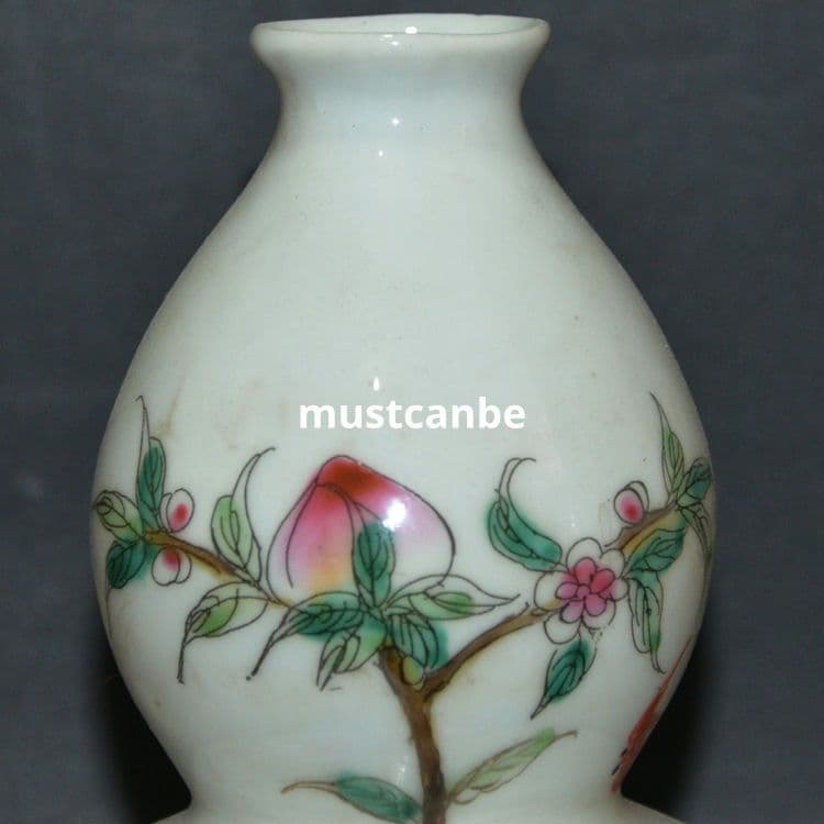 九桃ひょうたん瓶一対 景徳鎮 陶磁器 装飾品 現代工芸品 美術品 置物