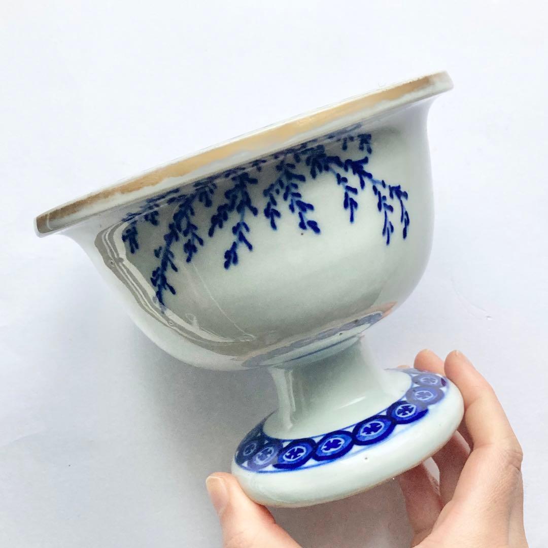 染錦色絵千鳥杯洗 器 吾山窯や源六製、大聖寺伊万里