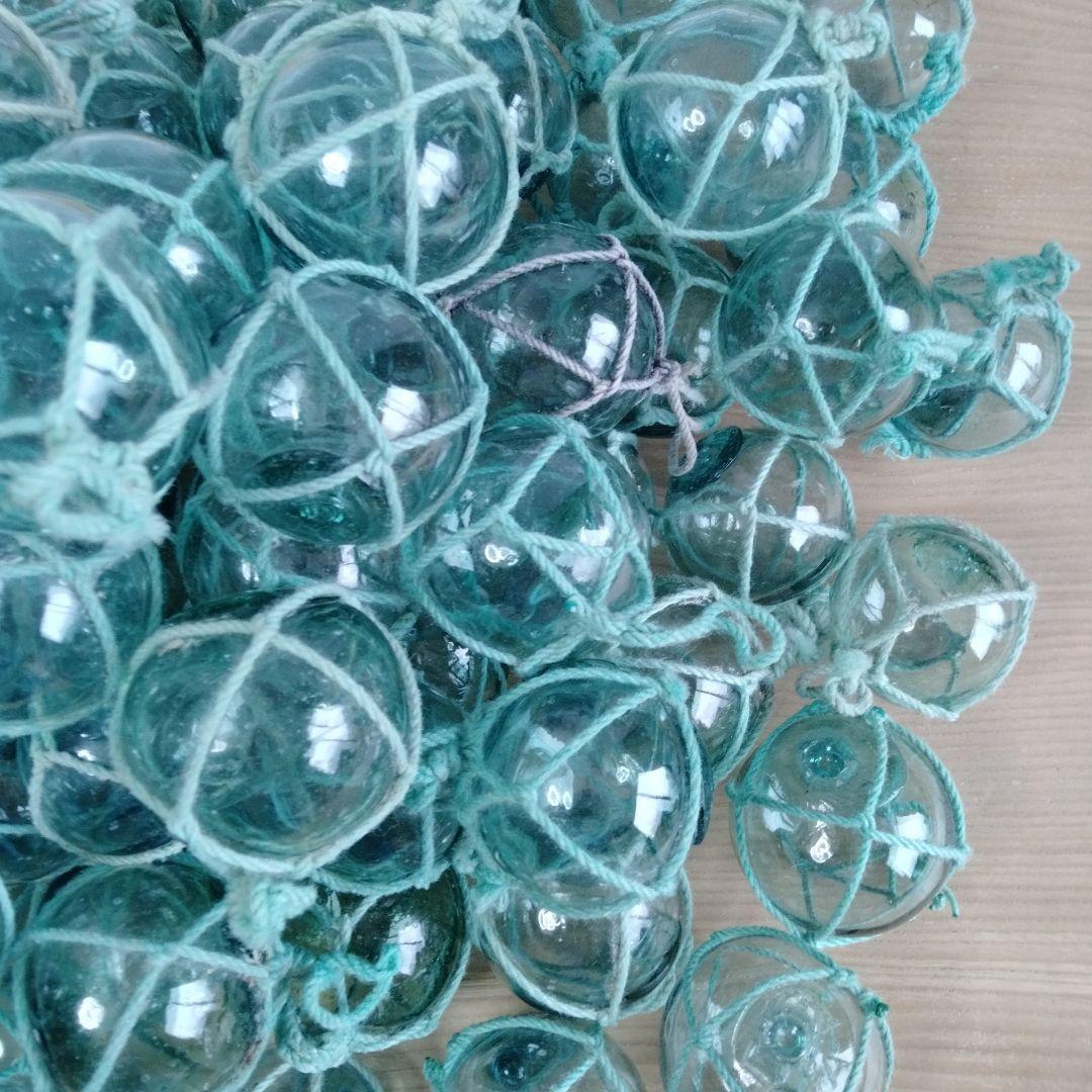 ガラス浮き球　浮き玉　ガラス玉　１００個セット　網紐付き