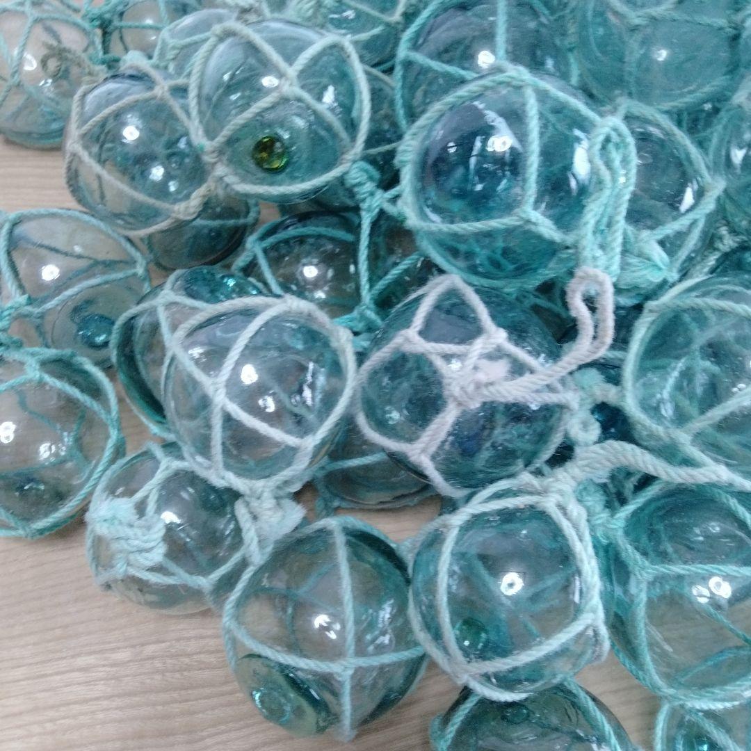 ガラス浮き球　浮き玉　ガラス玉　１００個セット　網紐付き