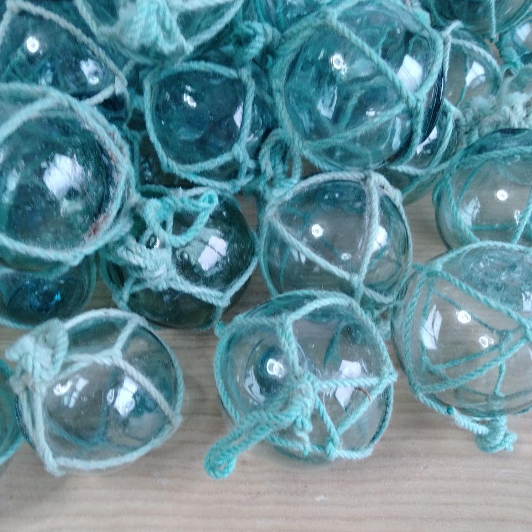 ガラス浮き球　浮き玉　ガラス玉　１００個セット　網紐付き