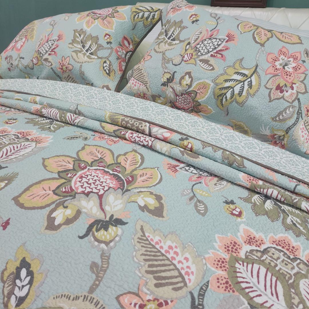 キルトベッドカバー3点セット綿マルチカバー キルティング 612