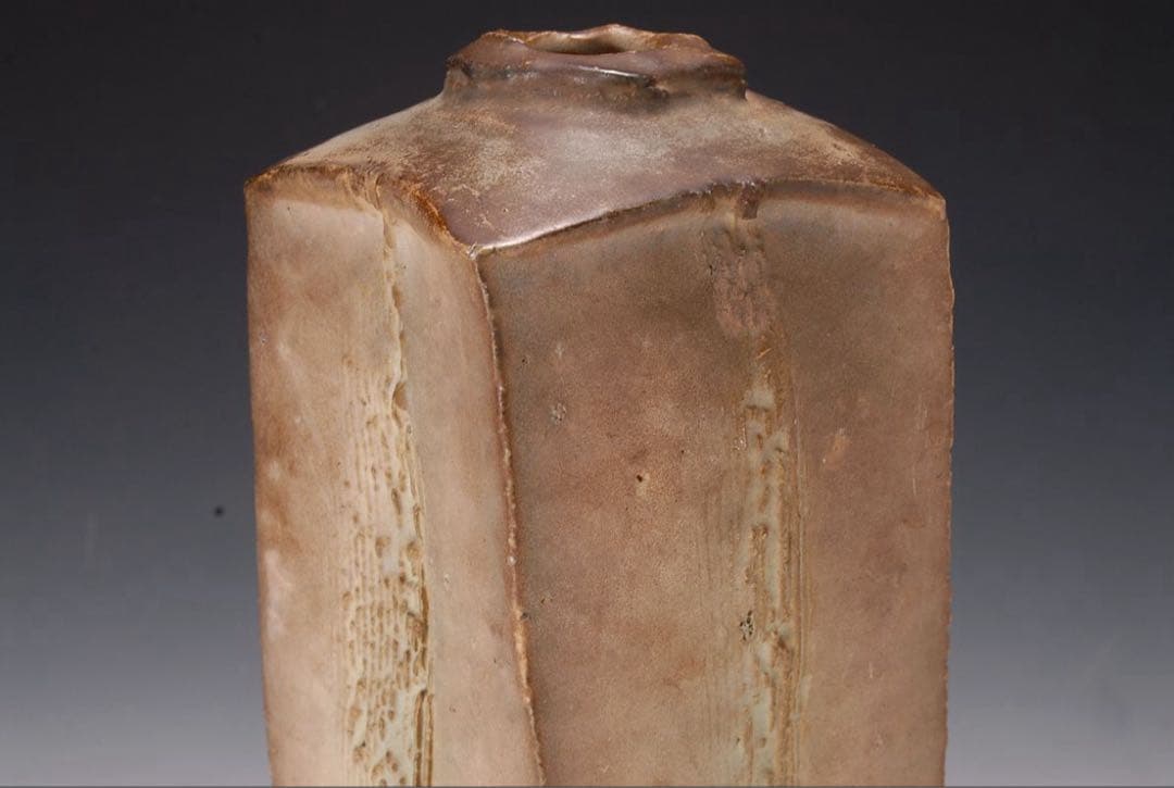 作家物 銀彩花器 / 陶器 陶芸 花瓶 花器 壺 角壺 作家 民藝 民芸 骨董