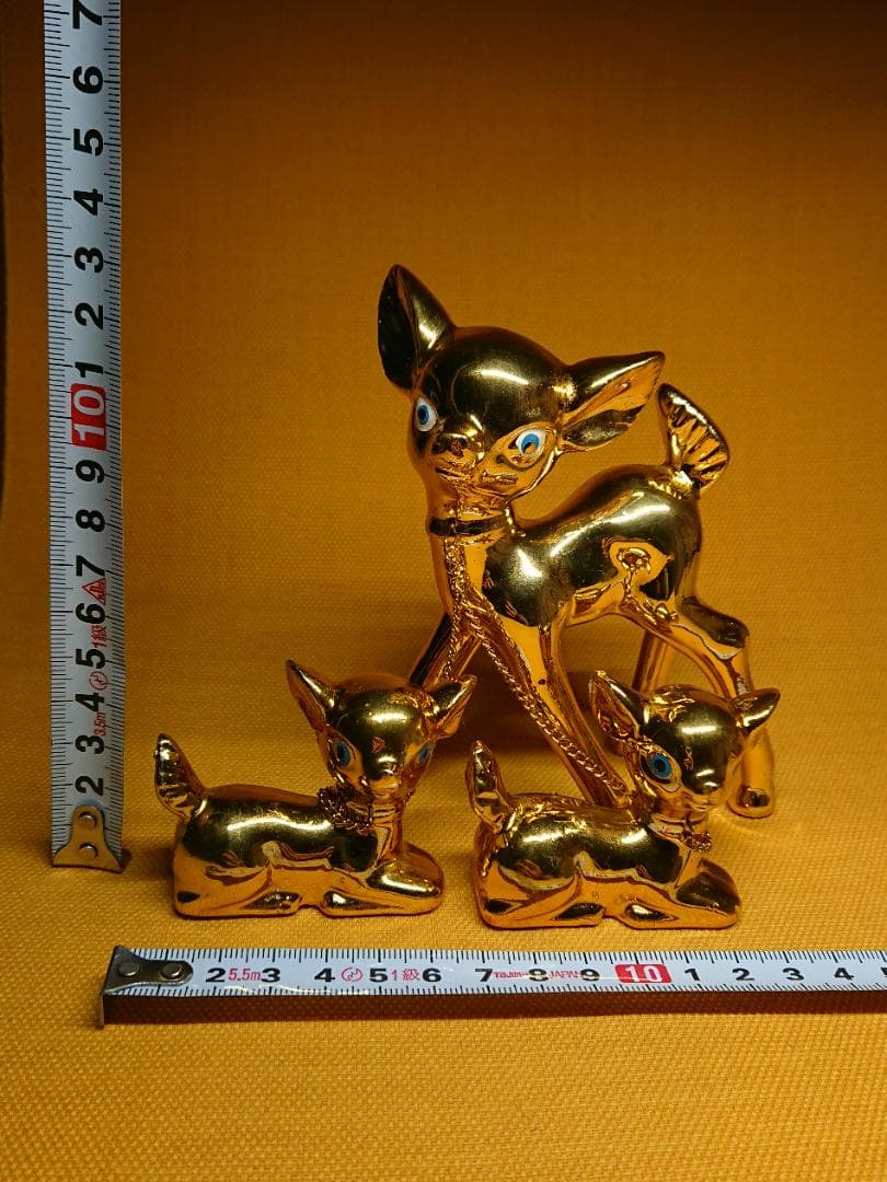 【美品】バンビ　シカ　鹿　陶器　置物　インテリア　工芸品　美術品　A2580