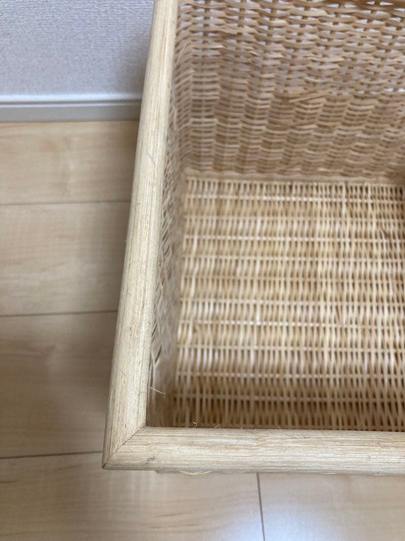 【廃盤品】無印良品　重なるラタンバスケット　シリーズ　ブリ材角型バスケット特大