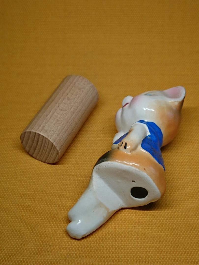 人形　ネコ　ブタ　陶器　オブジェ　置物　インテリア　工芸品　美術品　A1271