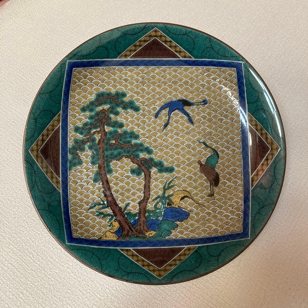 九谷焼 大皿 絵皿 飾り皿 角福 松・竹• 鶴 - メルカリ