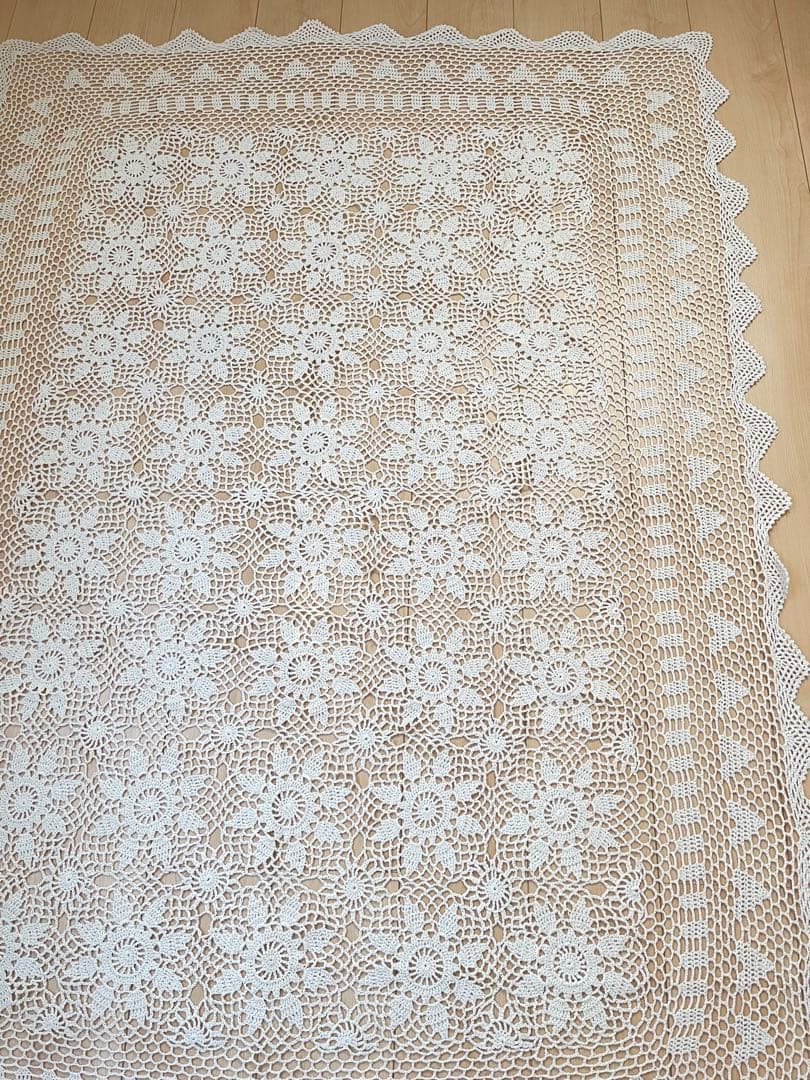 レース編み ベッドカバー大判 カバー