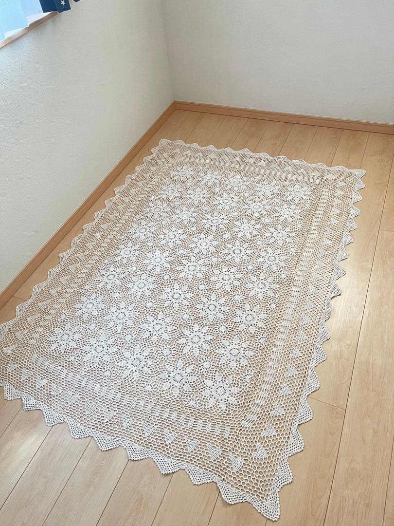 レース編み ベッドカバー大判 カバー