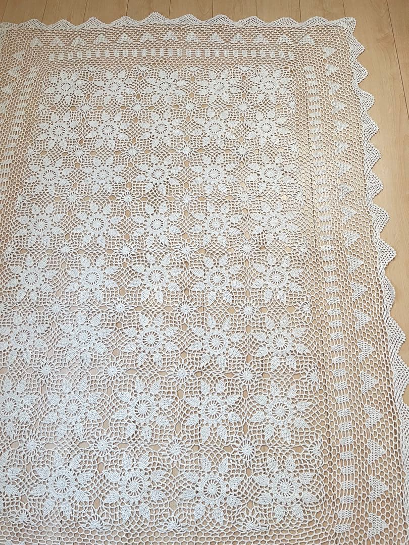 レース編み ベッドカバー大判 カバー