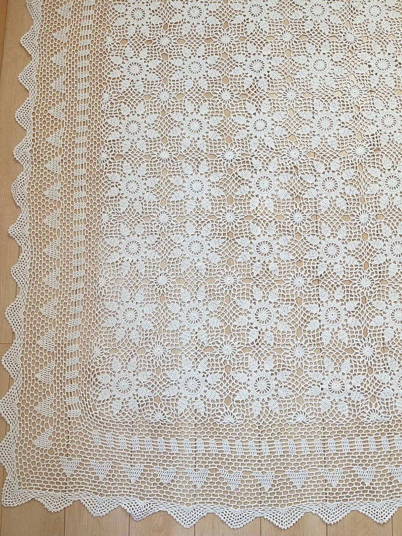 レース編み ベッドカバー大判 カバー