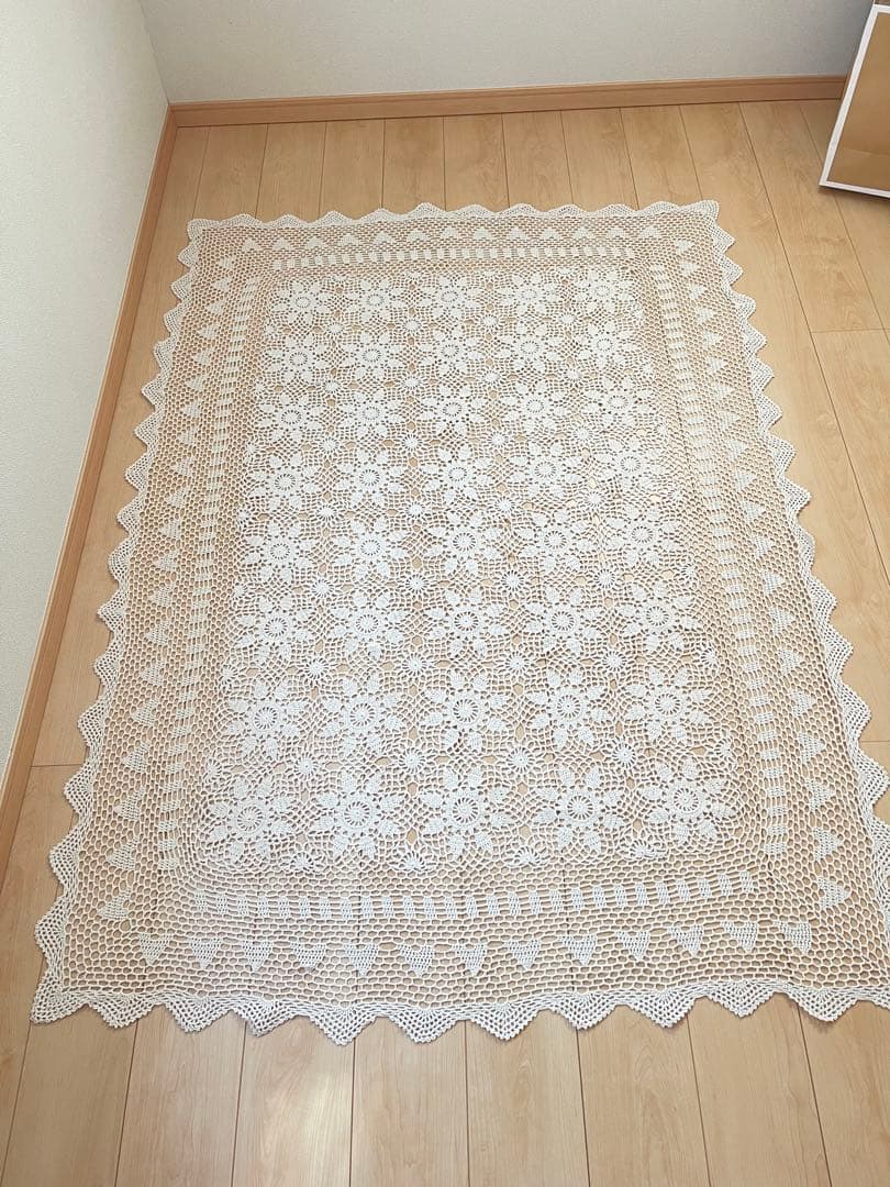 レース編み ベッドカバー大判 カバー