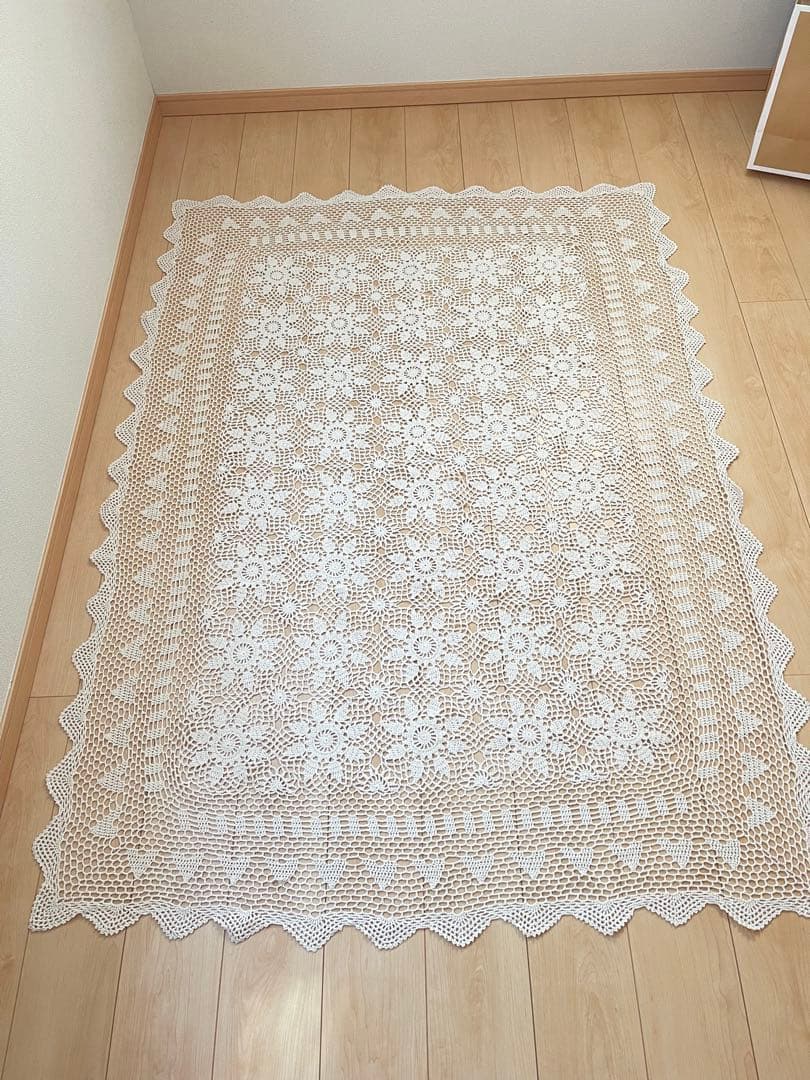レース編み ベッドカバー大判 カバー