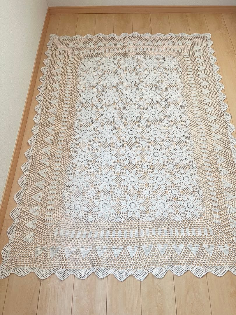 レース編み ベッドカバー大判 カバー