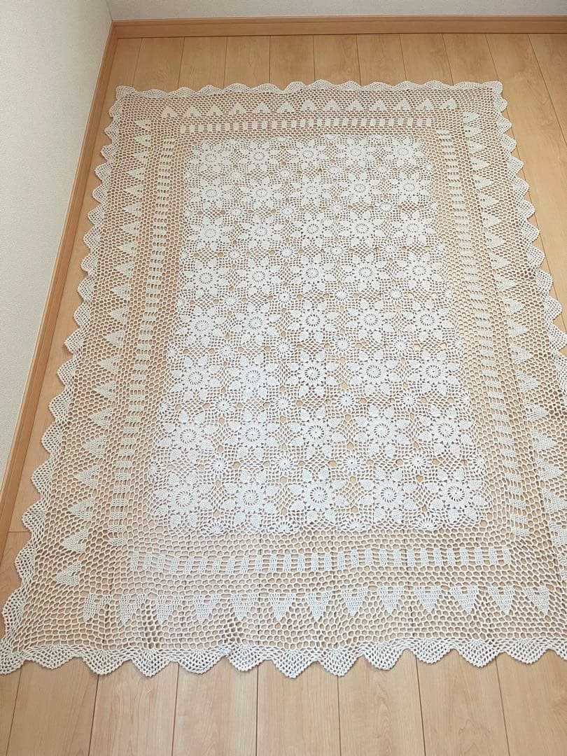 レース編み ベッドカバー大判 カバー