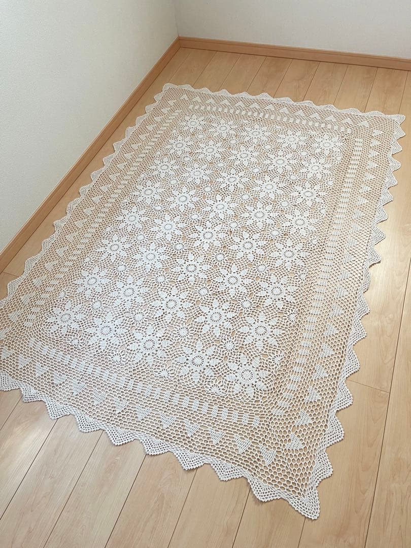 レース編み ベッドカバー大判 カバー