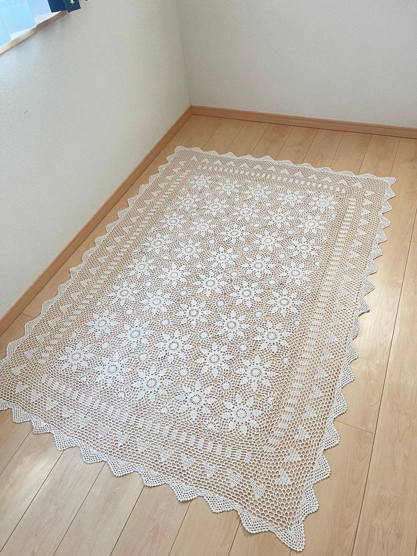 レース編み ベッドカバー大判 カバー