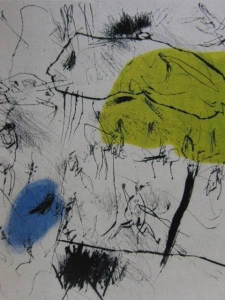 池田満寿夫、【金曜日は雨】、希少画集画、新品高級額、額装付、状態