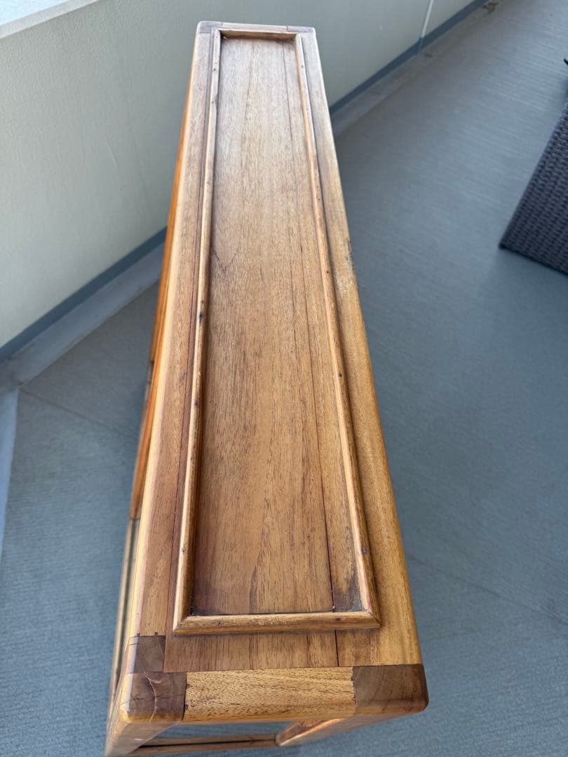 木製ガラスキャビネット　アンティーク　カフェ風