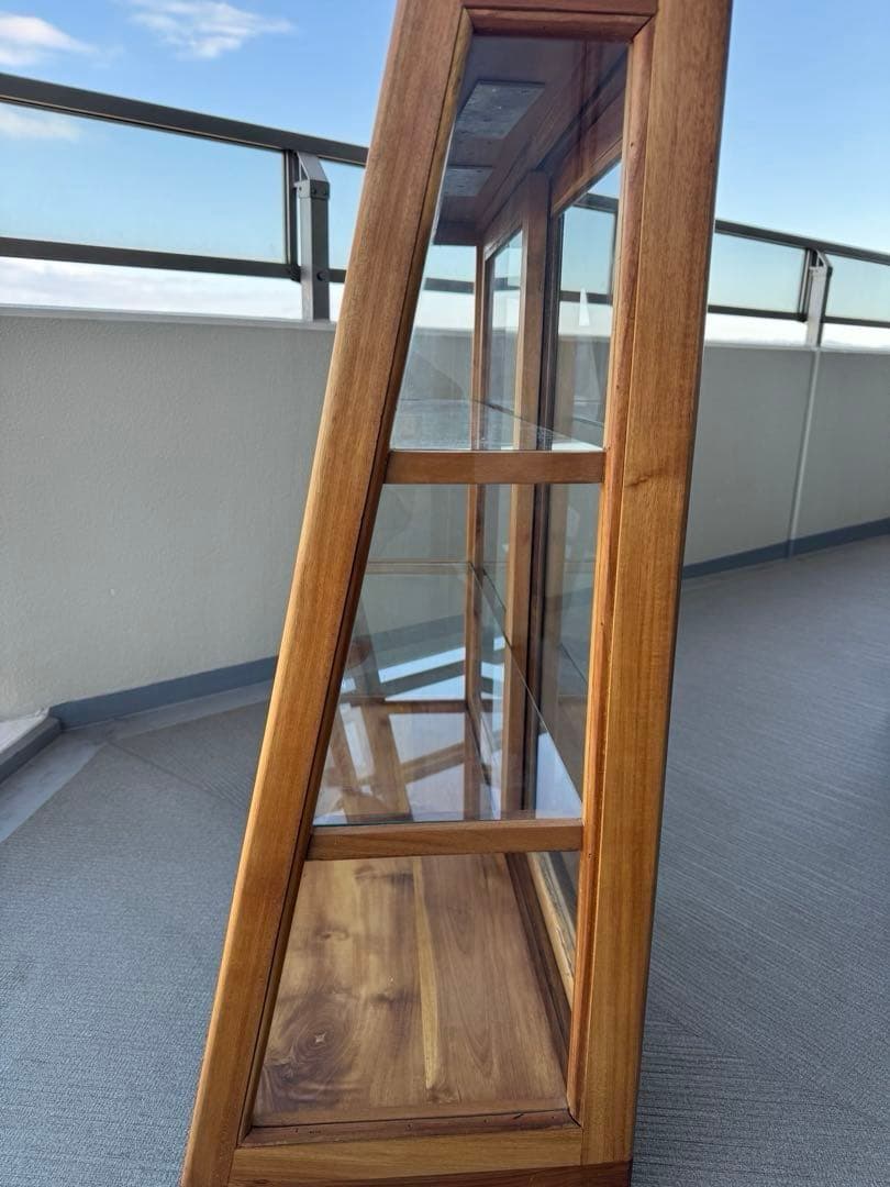 木製ガラスキャビネット　アンティーク　カフェ風