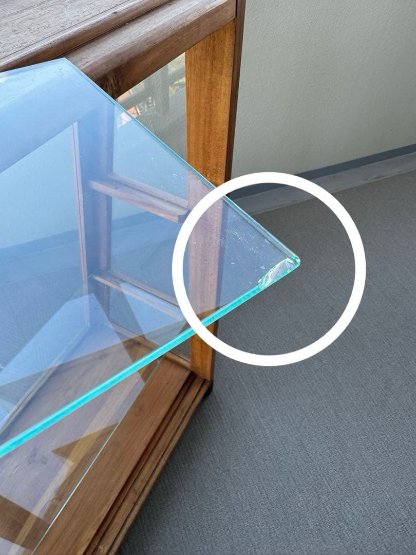 木製ガラスキャビネット　アンティーク　カフェ風