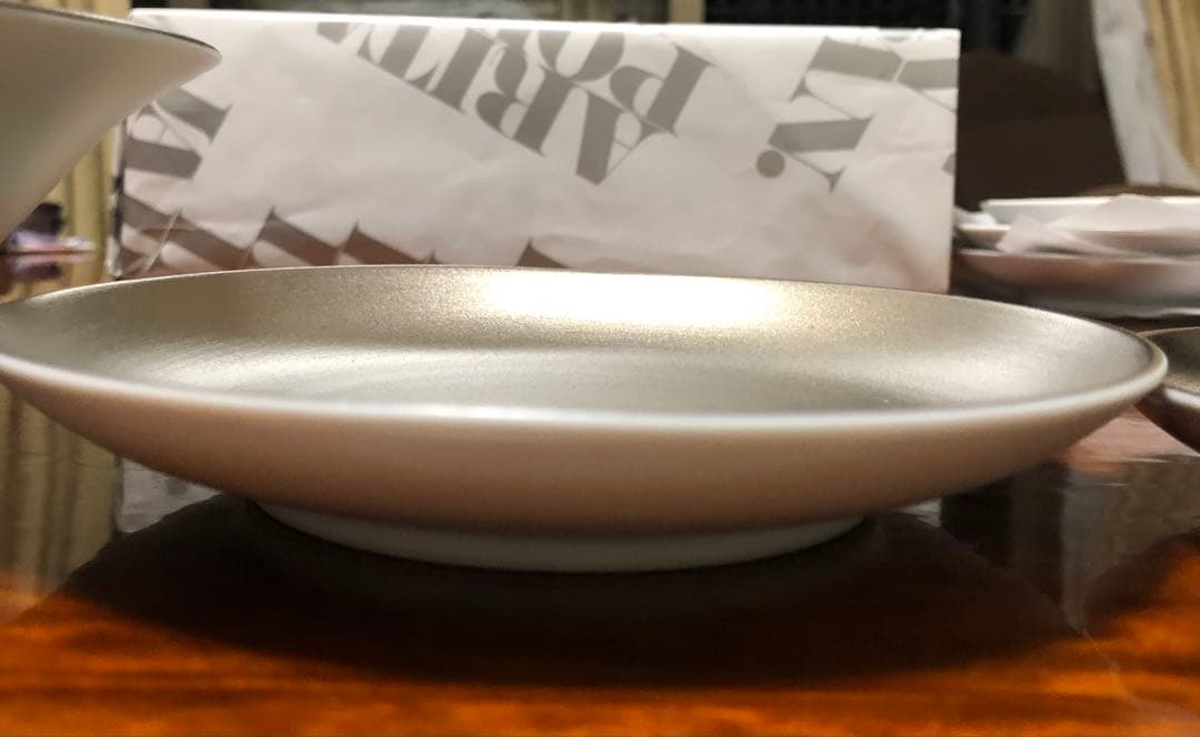 アリタポーセリンラボJAPAN プラチナ中盛皿、銘々皿「繁栄」四枚　新品