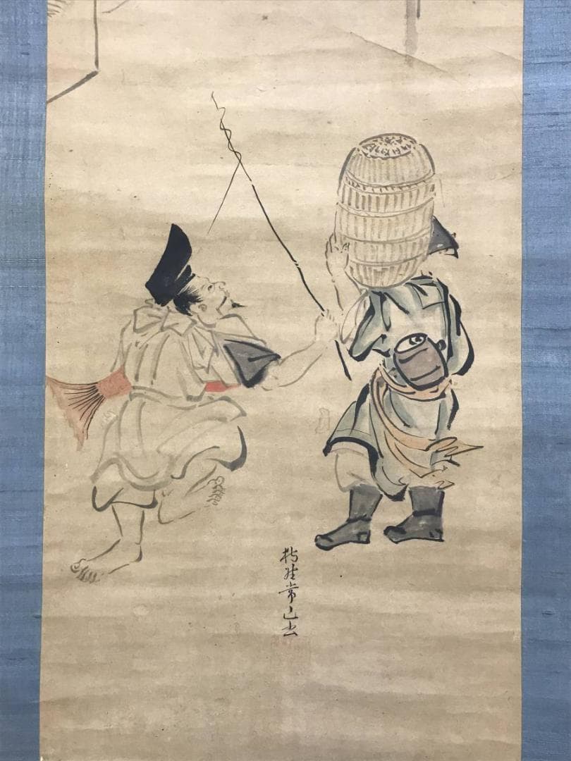 真作/狩野常山/恵比須図/大黒図/十日戎図/祝掛軸/掛軸☆宝船☆AE-359