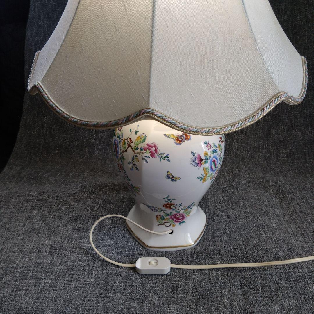 【AYNSLEY】 シェードランプ、花瓶、ハンドベル 3点セット お買得価格