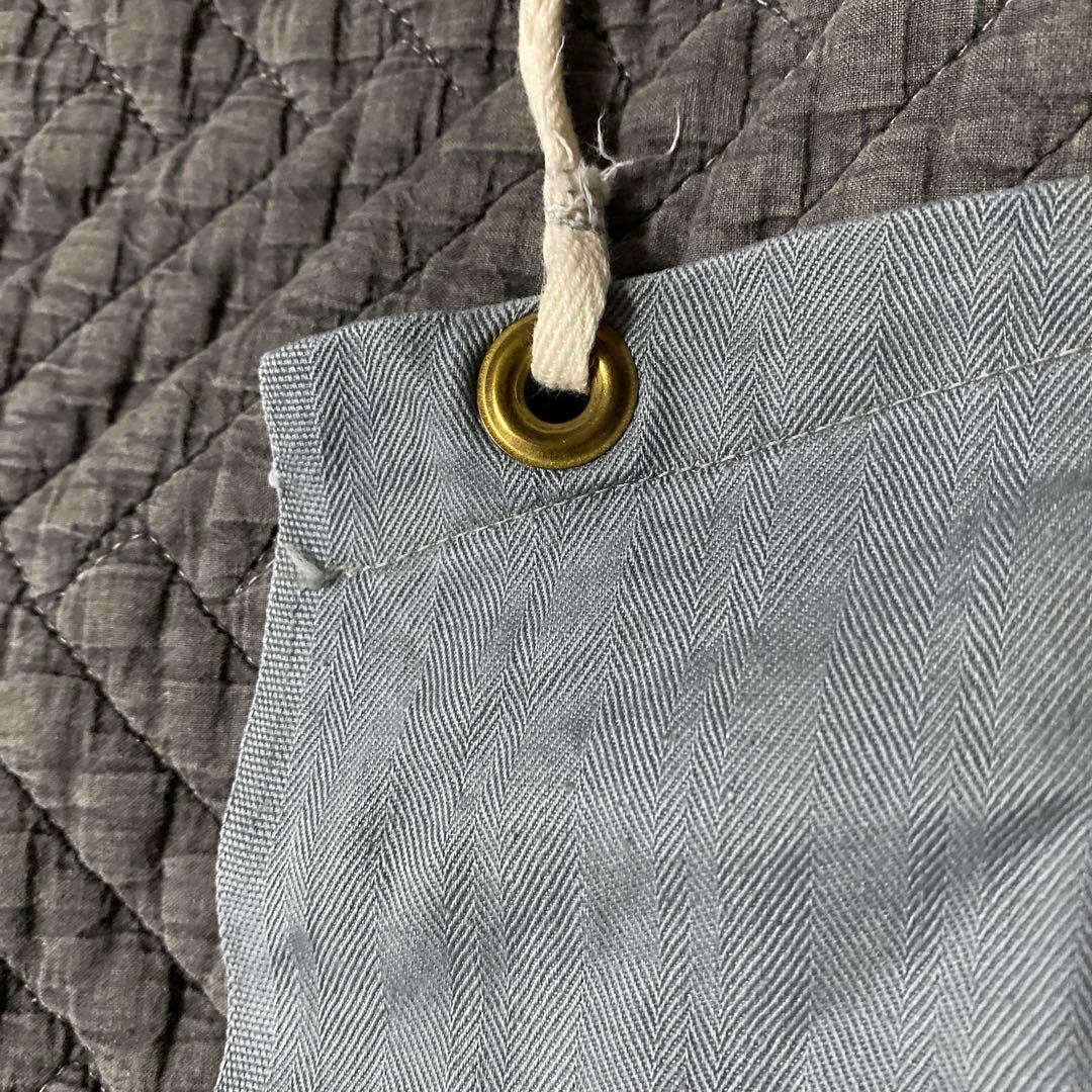 ビンテージ　グレーヘリンボーン生地エプロンCLEAN UP FOR SAFETY