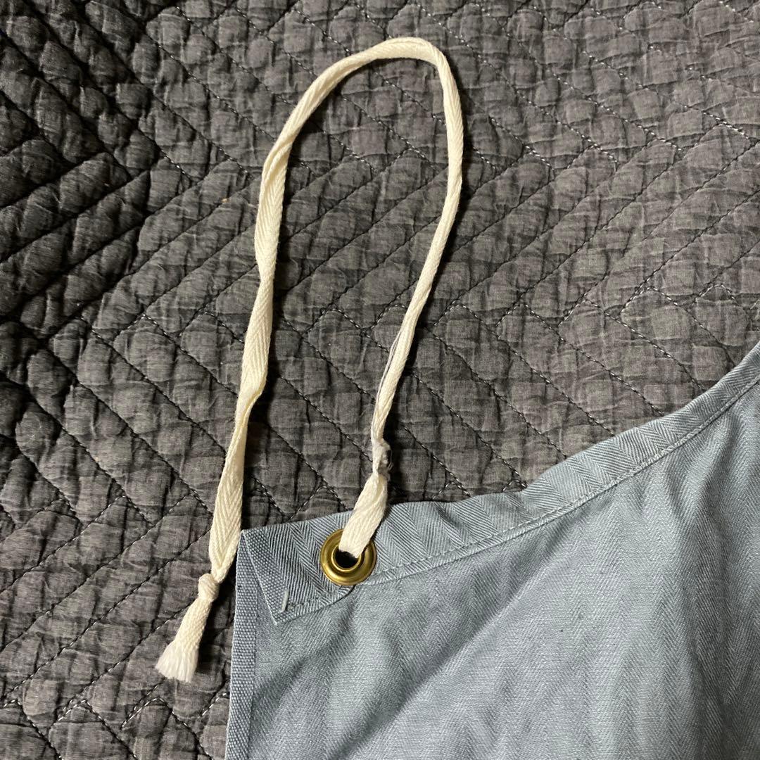 ビンテージ　グレーヘリンボーン生地エプロンCLEAN UP FOR SAFETY