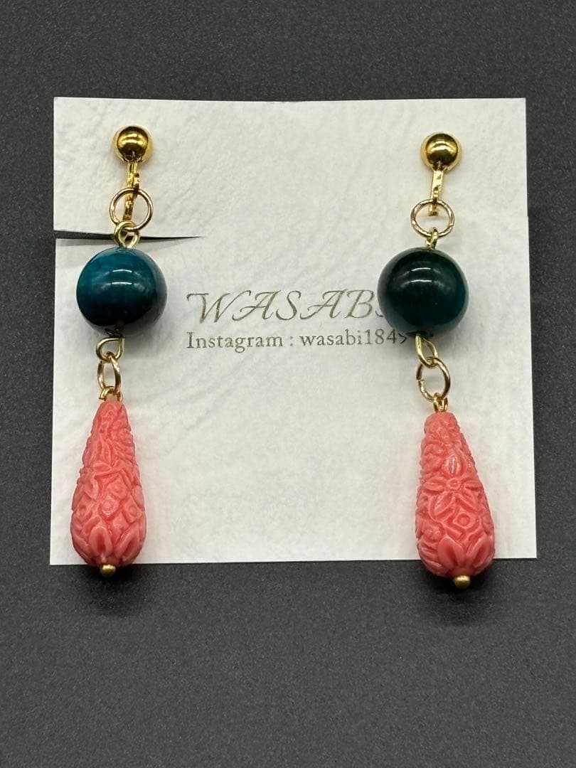 海をテーマにしたネックレスとイヤリングセット