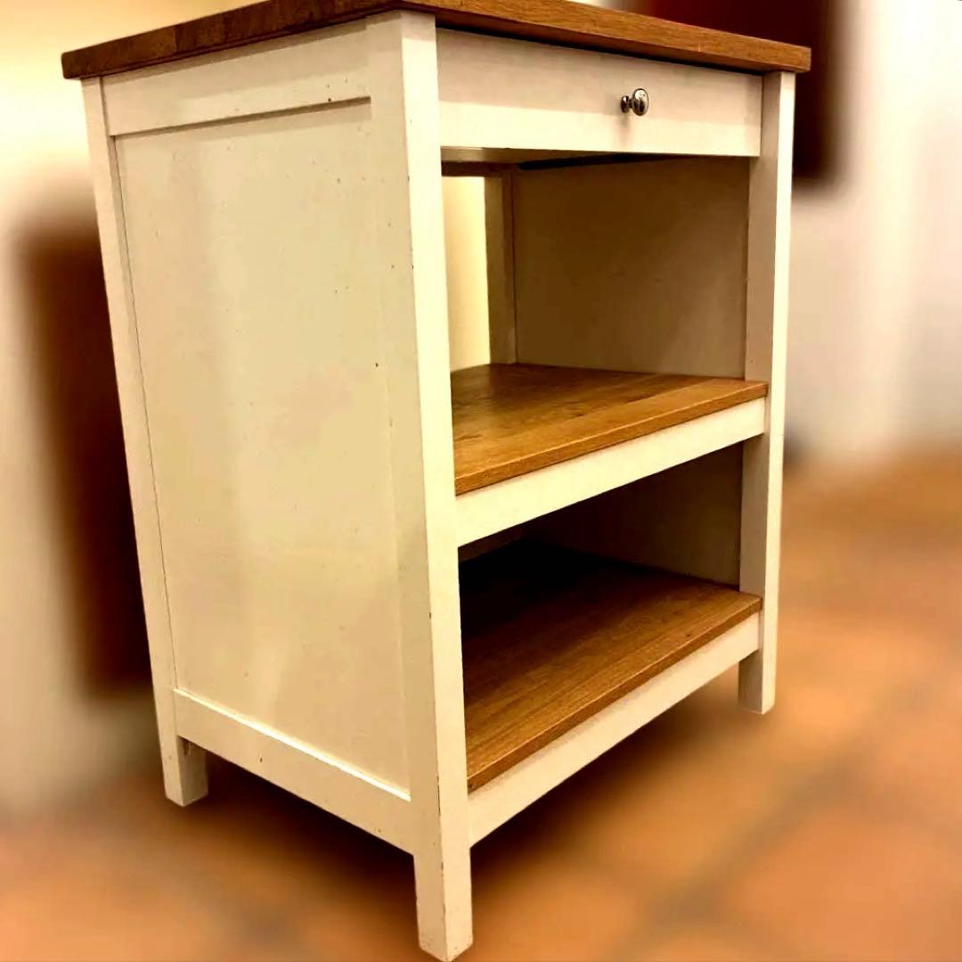 【値下げ】IKEA 木製ラック 引き出し付き ホワイト