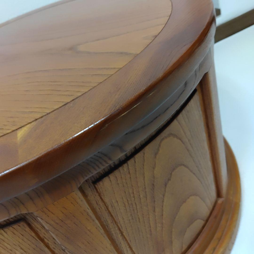 民芸調　天然木　﨔　　 ローテーブル　座卓　ちゃぶ台　 ラウンドテーブル