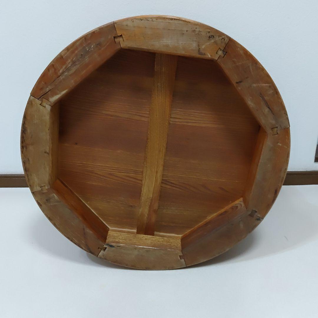 民芸調　天然木　﨔　　 ローテーブル　座卓　ちゃぶ台　 ラウンドテーブル