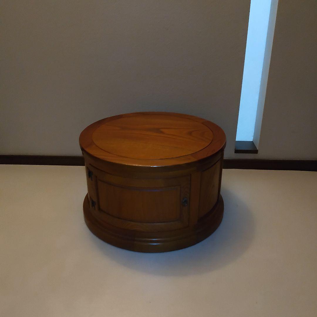 民芸調　天然木　﨔　　 ローテーブル　座卓　ちゃぶ台　 ラウンドテーブル