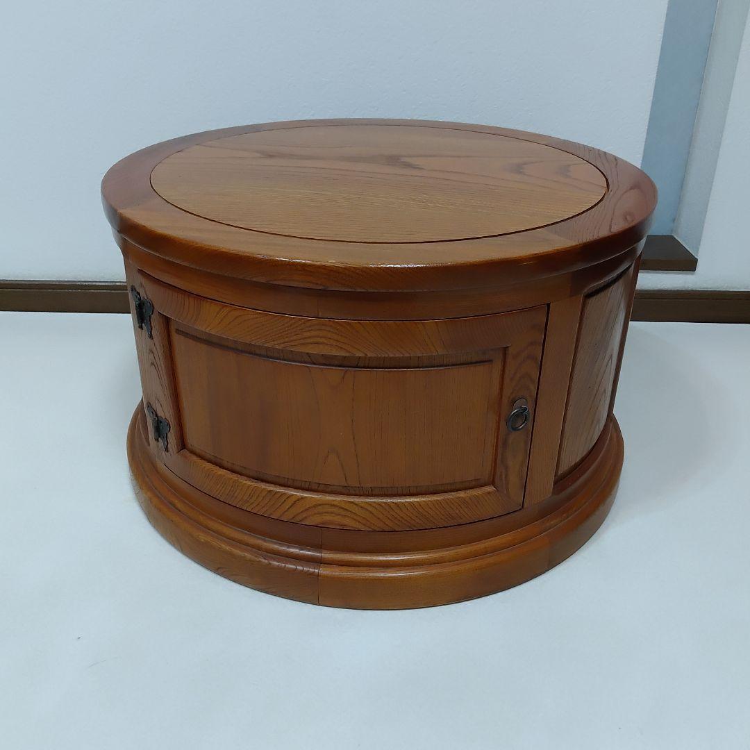 民芸調　天然木　﨔　　 ローテーブル　座卓　ちゃぶ台　 ラウンドテーブル