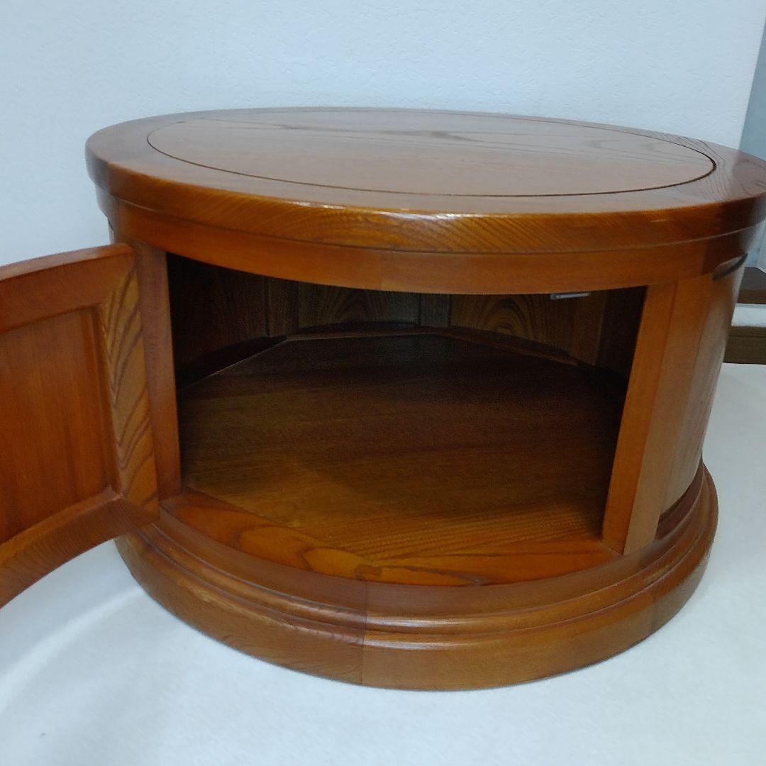 民芸調　天然木　﨔　　 ローテーブル　座卓　ちゃぶ台　 ラウンドテーブル