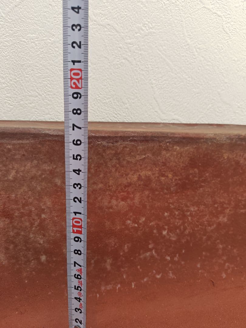 赤色長方形陶器鉢　希少サイズ　超大型 約61cmx39cm×20.5cm