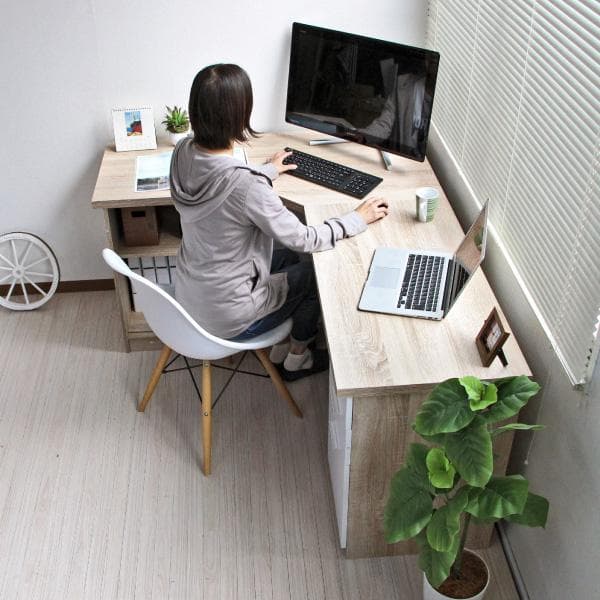 《新品・送料無料》パソコンデスク コーナーデスク L字型 幅120cm