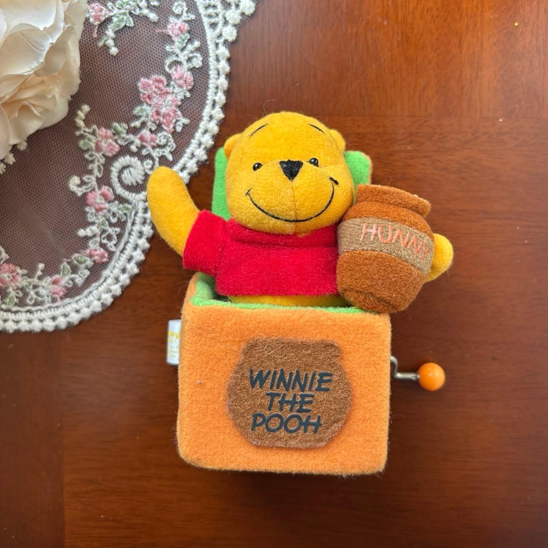 東京ディズニーランド　くまのプーさん　ぬいぐるみ　手回しオルゴール　レア商品❗️