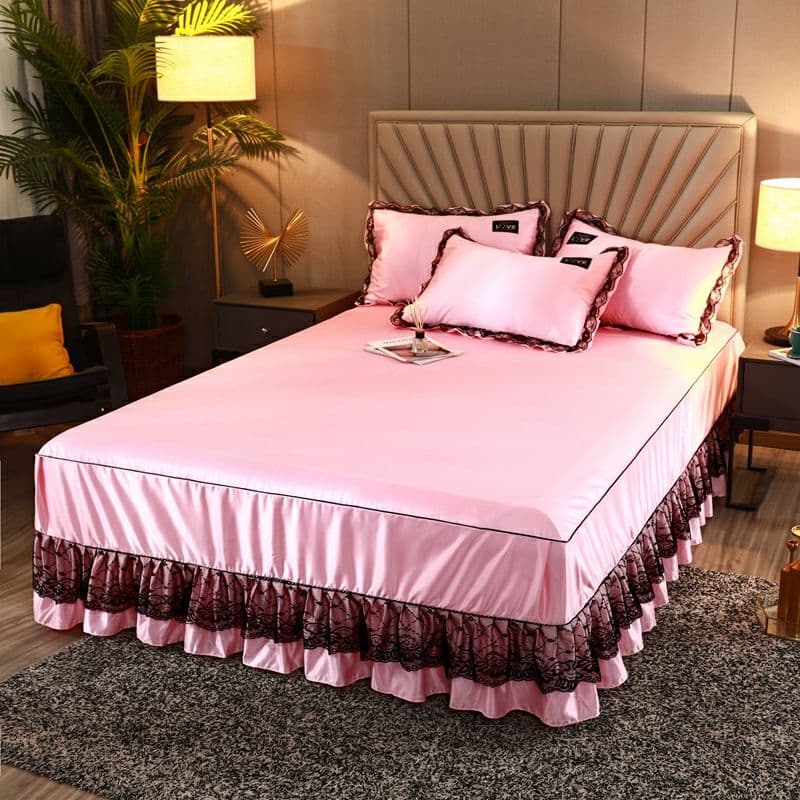 4ピースプリンセスウインドベッドスカートウォッシュドコットン