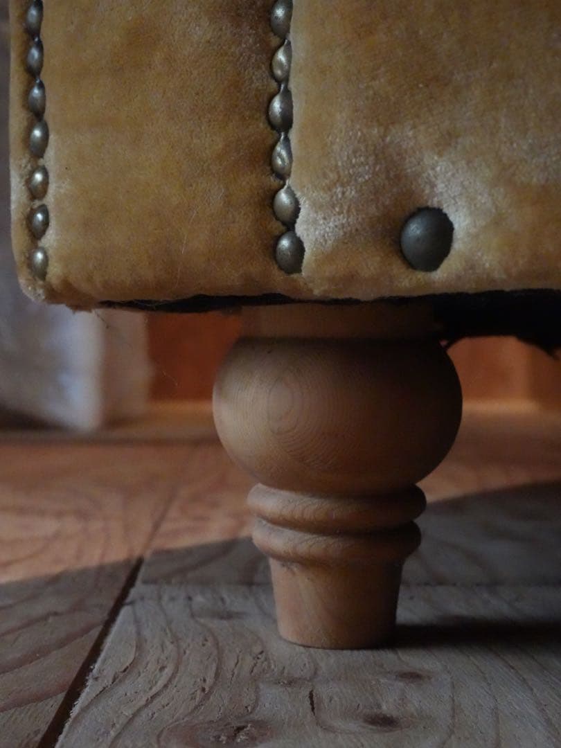 ベルベット イエロー 1人掛けソファ ※送料別