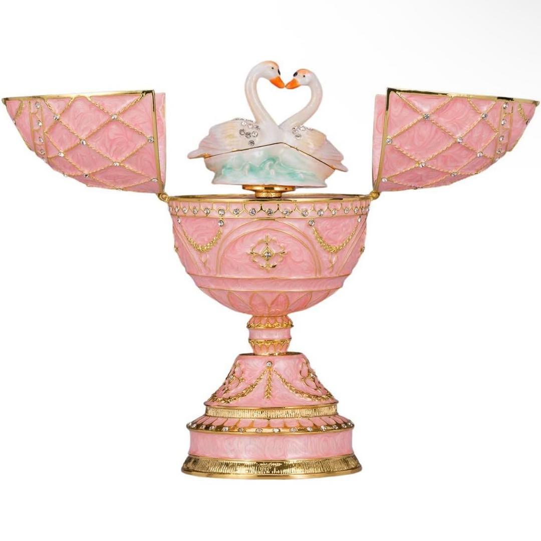 ファベルジェ インペリアルイースターエッグ風 オルゴール 白鳥 (17cm)