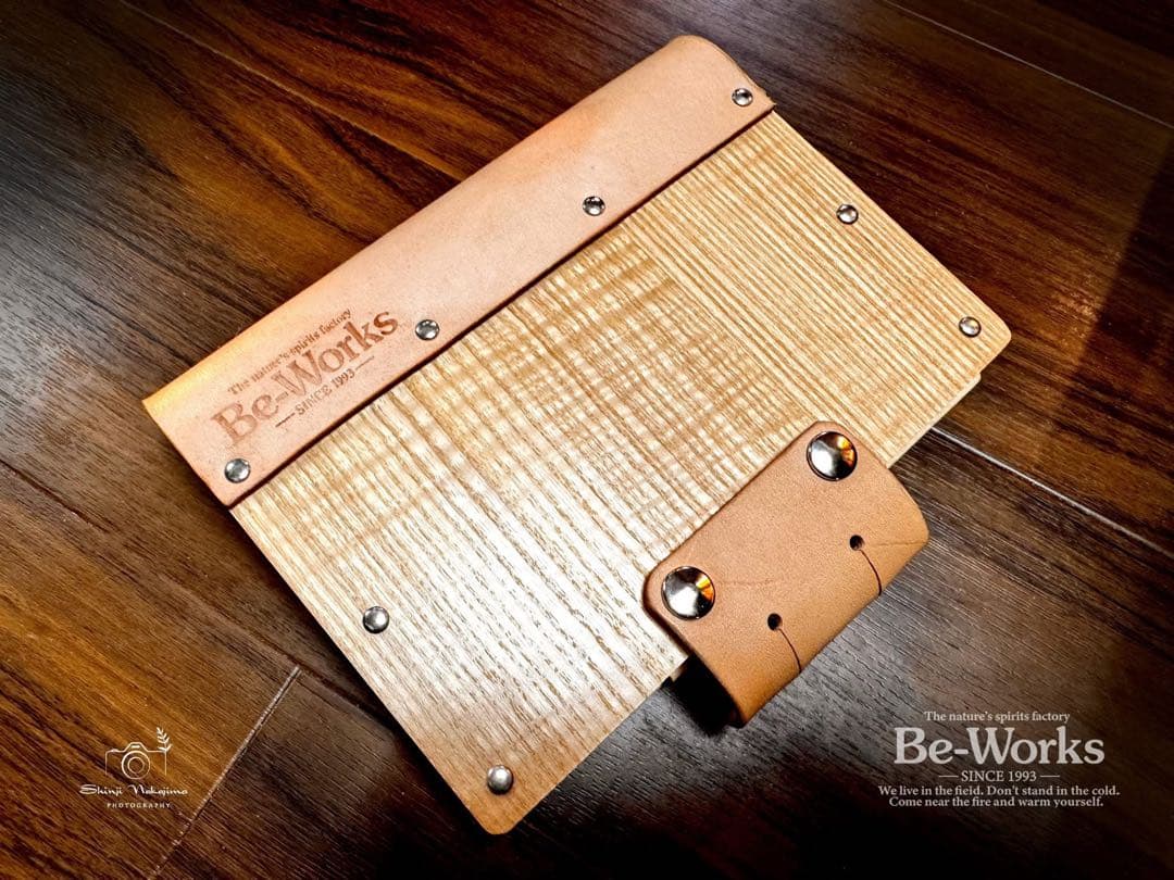 木と本革Be-Works 「Be-book 」ヌメ革突板システム手帳