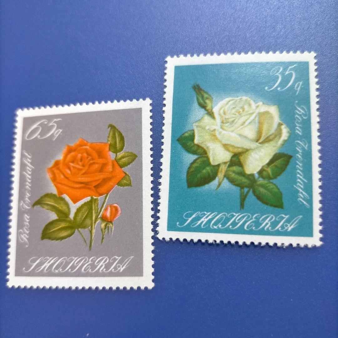 3562 外国切手 アルバニア 1967年 バラ 8種完