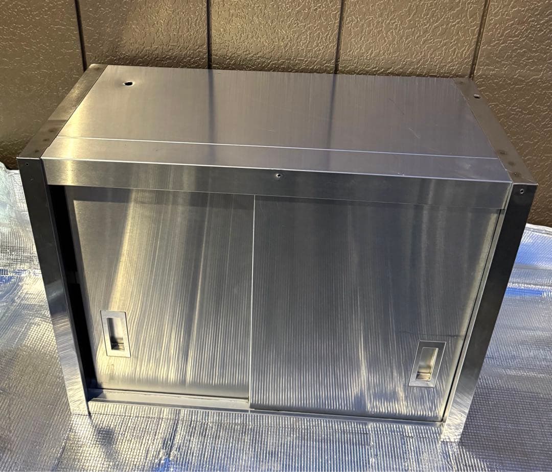 スライド扉式　吊り棚　ステンレス製品　食器棚　収納棚　中古品