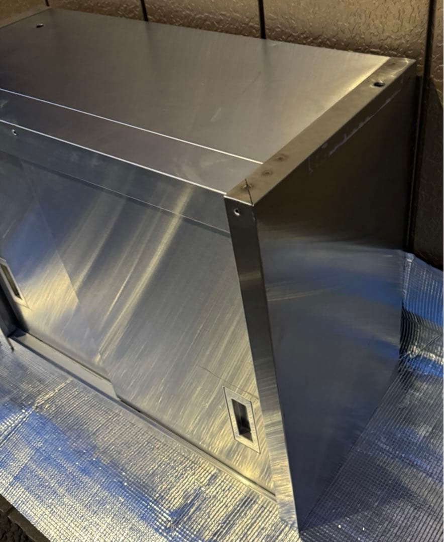 スライド扉式　吊り棚　ステンレス製品　食器棚　収納棚　中古品