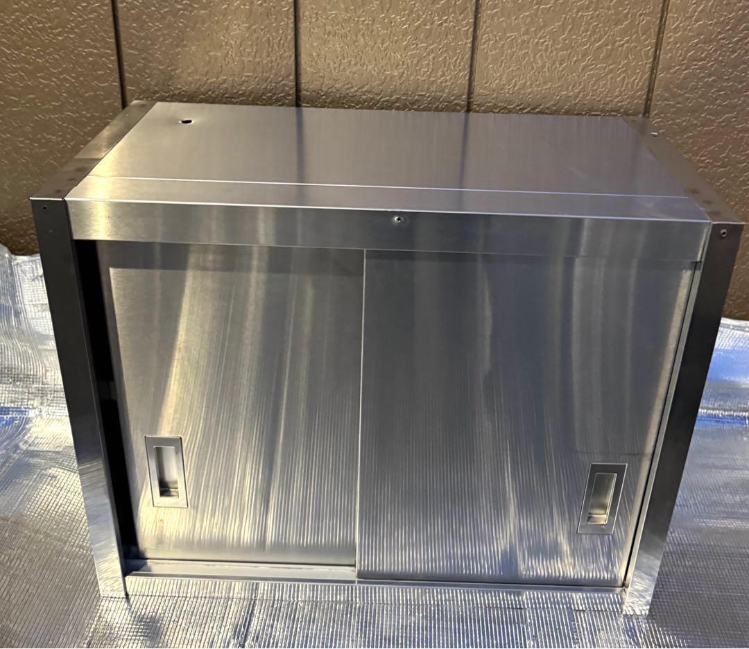 スライド扉式　吊り棚　ステンレス製品　食器棚　収納棚　中古品