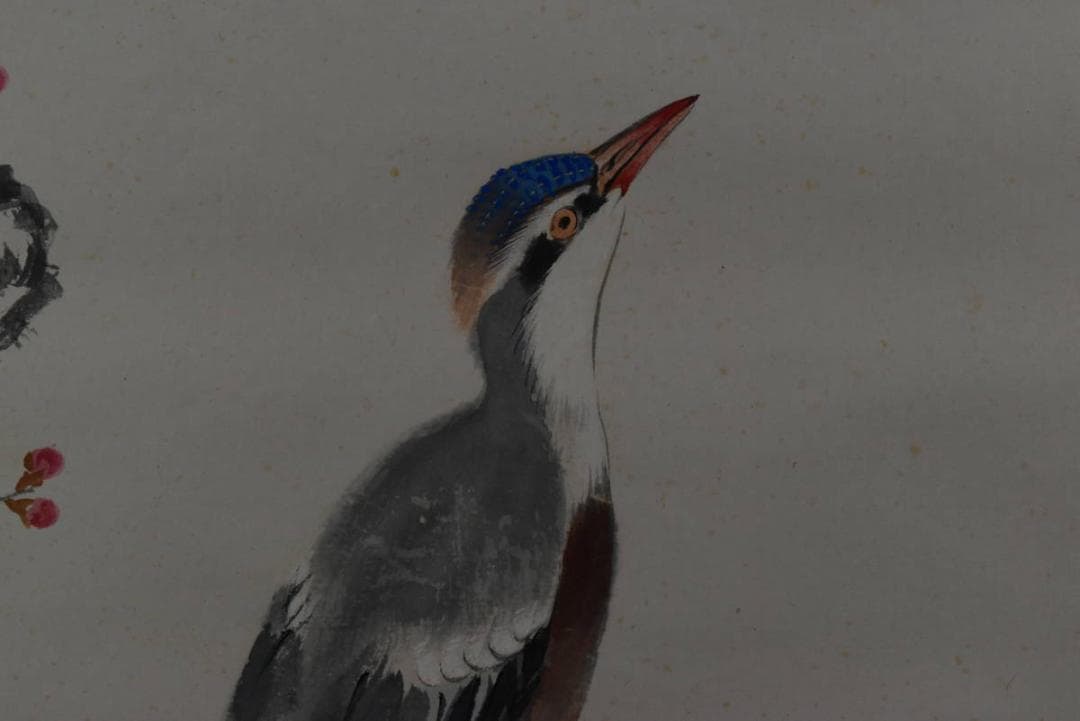 真作】植中直斎/梅花寿帯鳥図/掛軸☆宝船☆Z-916 - メルカリ