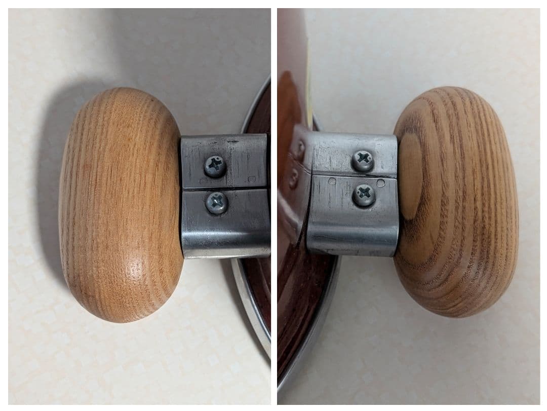 80s ビンテージ ホーロー鍋 ウッドハンドル 両手鍋　煮込み レトロ 美品箱付